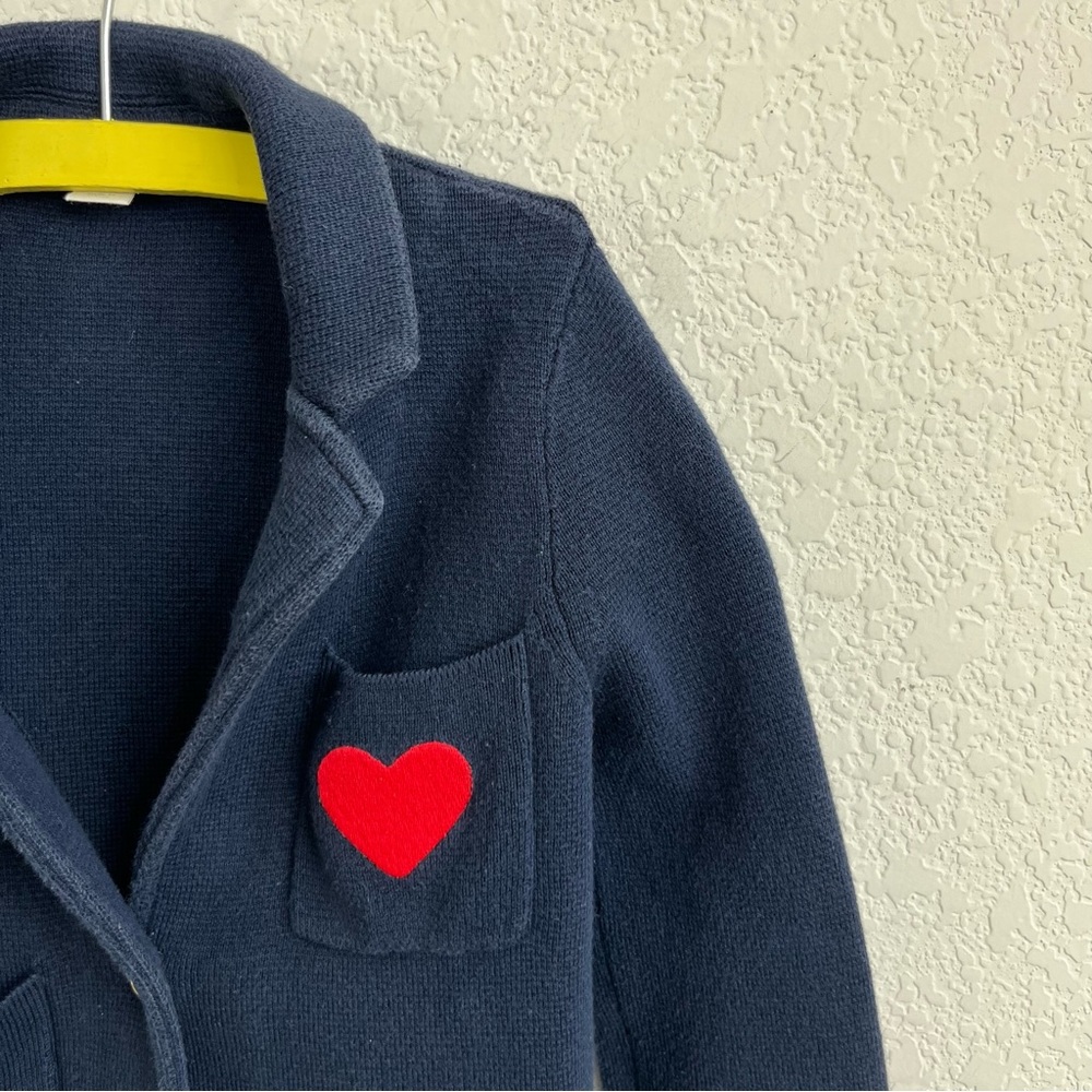 Crewcuts J Crew Girls Knit Sweater Blazer Heart - Picture 5 of 7